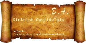 Dietrich Apollónia névjegykártya